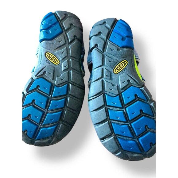 KEEN Shoes Boys Size 12 Blue Green Gray Adjustable Washable Closed Toe Sandals - Picture 3 of 11